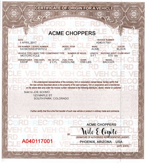 mco motorcycles|mco certificate of origin.